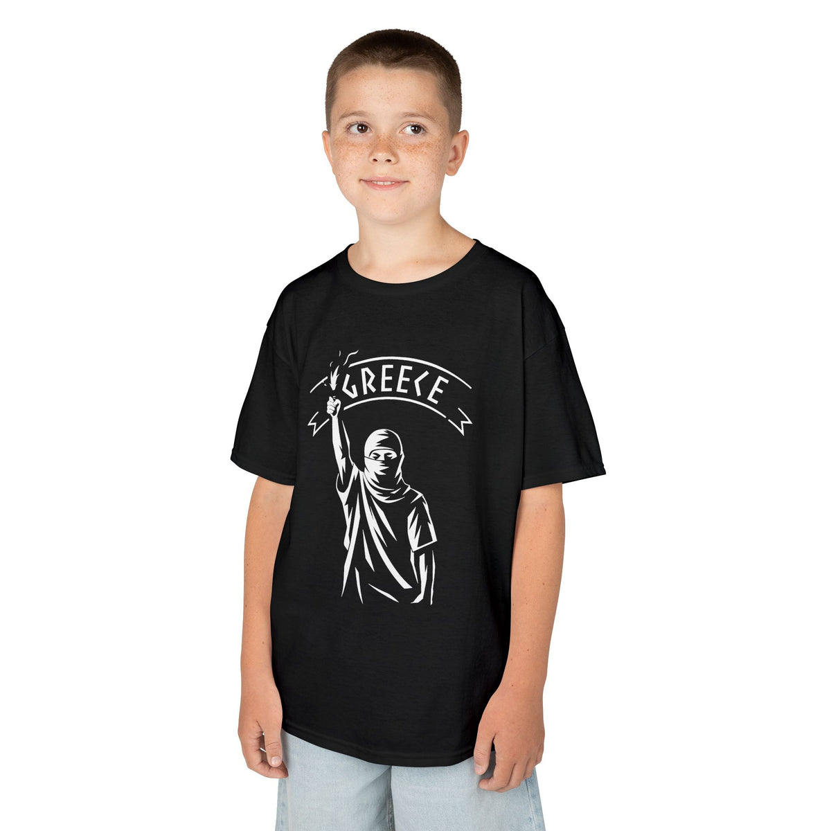 Greece Griechenland Hooligan Flagge Wappen Heimat Fußball Sport Fan Geschenkidee - Für Kinder & Jugendliche Unisex T-Shirt