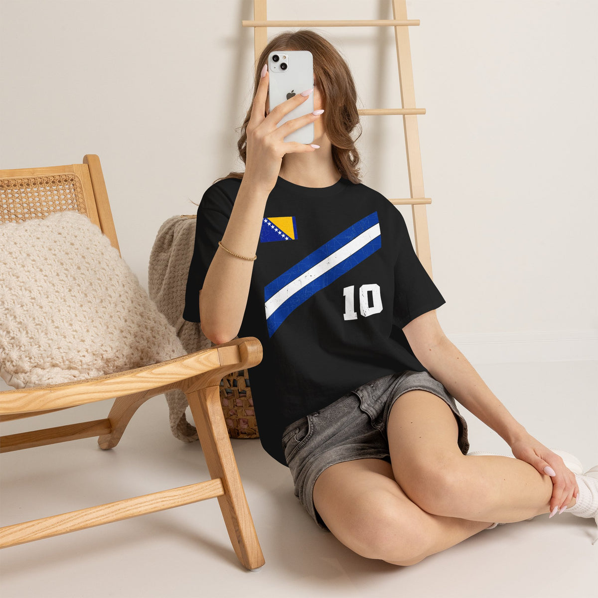 Bosnia Wappen Flagge Stolz Heimat Fußball fan Geschenkidee - Unisex T-Shirt
