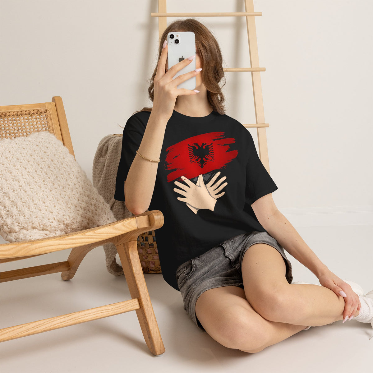 Albania Wappen Shqiptar Flagge Adler Fußball Fan Sport Unisex T Shirt