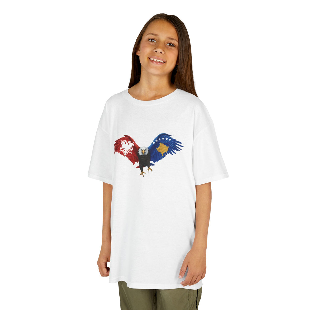 Albania Kosovo Adler Flagge Geschenkidee - Unisex Kinder & Jugendliche T-Shirt