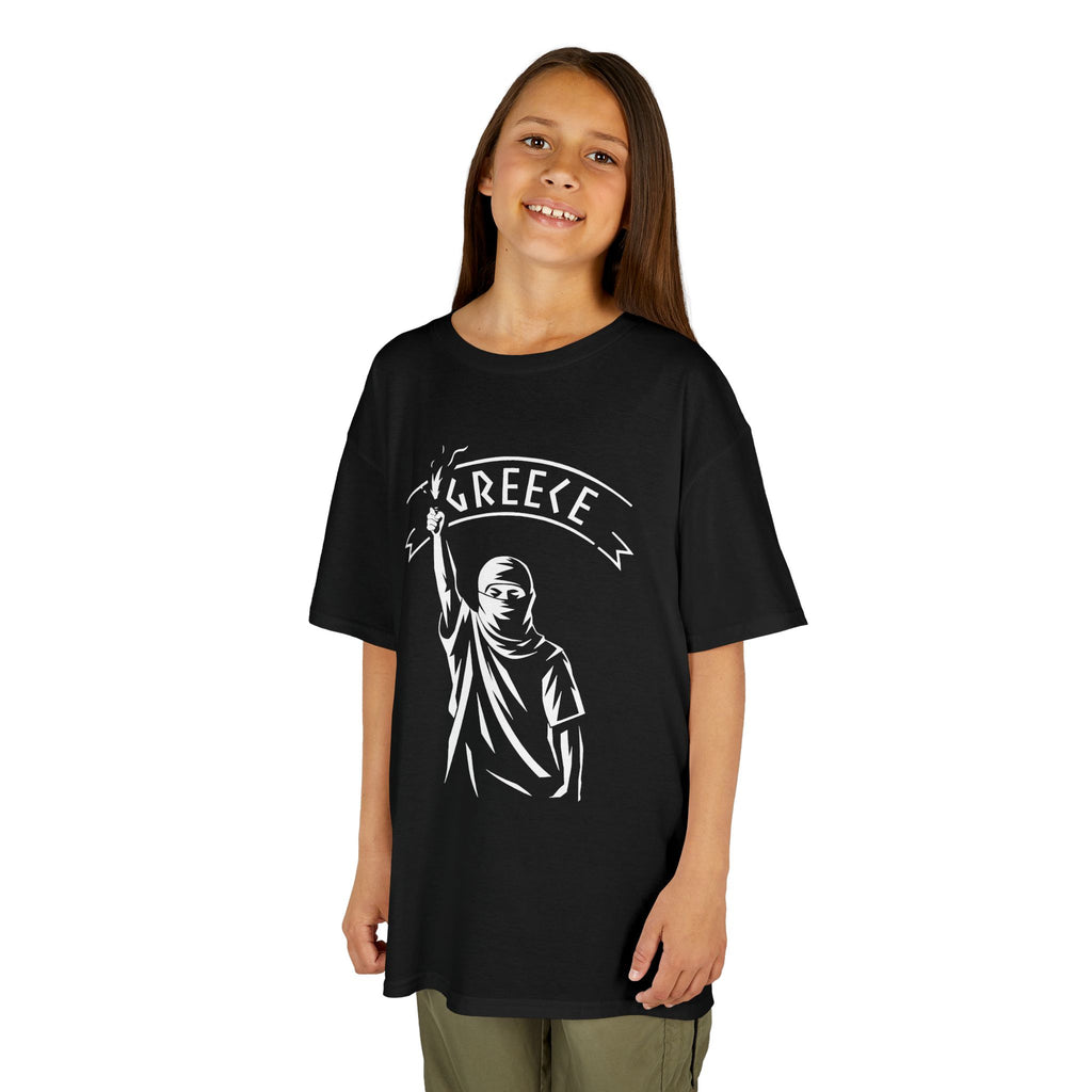 Greece Griechenland Hooligan Flagge Wappen Heimat Fußball Sport Fan Geschenkidee - Für Kinder & Jugendliche Unisex T-Shirt