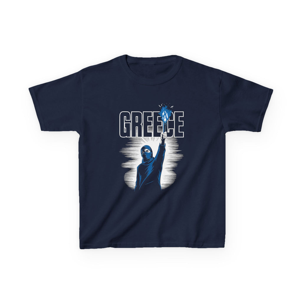 Greece Griechenland Hooligan Flagge Wappen Heimat Fußball Sport Fan Geschenkidee - Für Kinder & Jugendliche Unisex T-Shirt