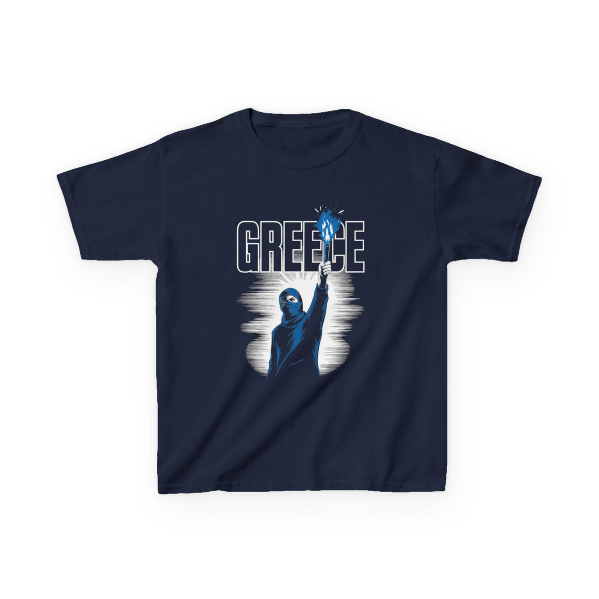 Greece Griechenland Hooligan Flagge Wappen Heimat Fußball Sport Fan Geschenkidee - Für Kinder & Jugendliche Unisex T-Shirt