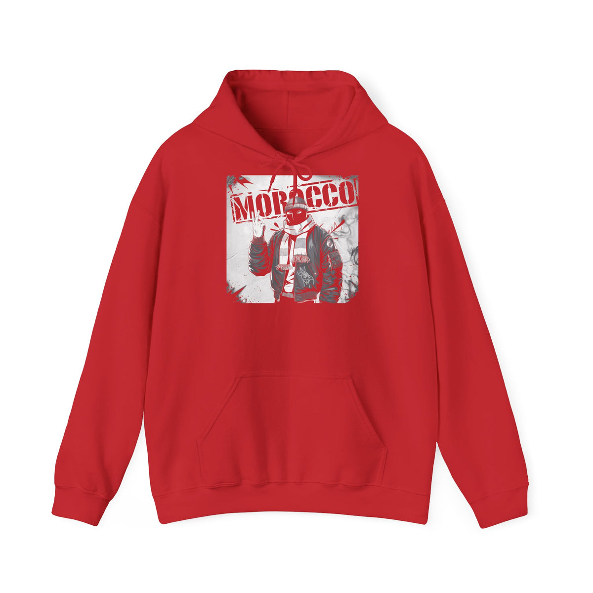 Stemma hooligan del Marocco, bandiera del Marocco, tifoso di calcio, sport, idea regalo - Felpa con cappuccio unisex