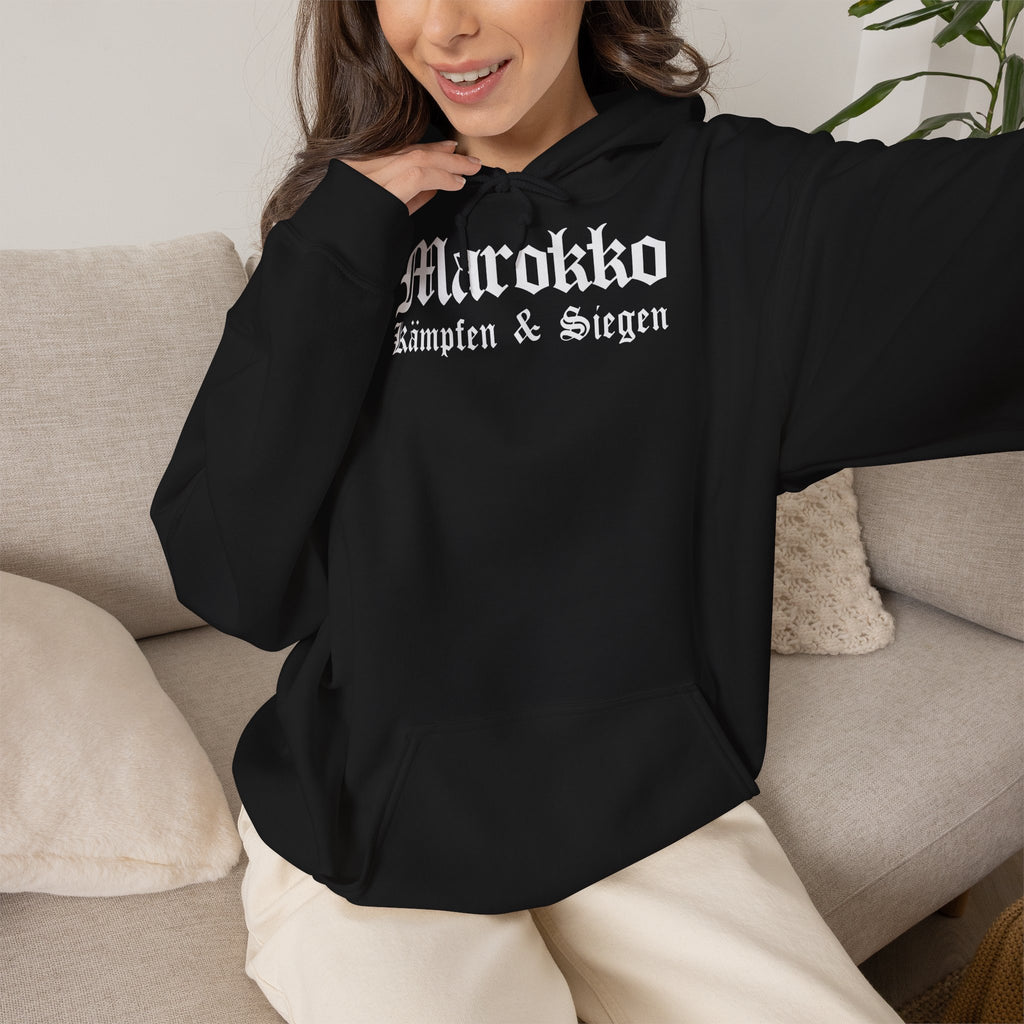 Marokko Wappen Morocco Flagge Stolz Fußball Fan Sport Geschenkidee - Unisex Hoodie