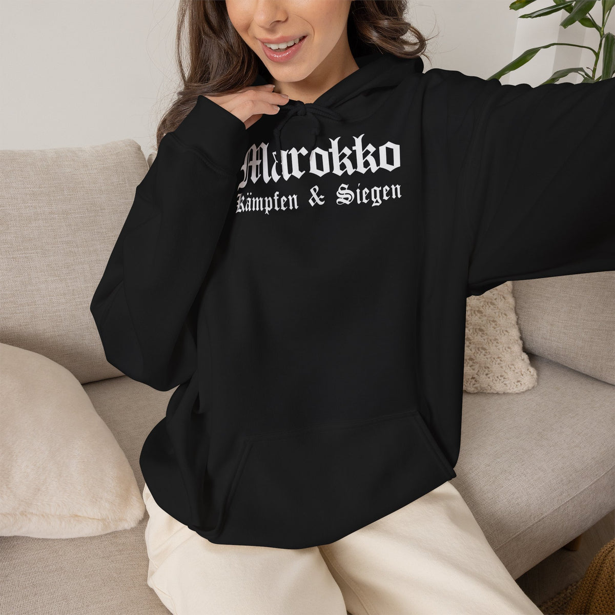 Marokko Wappen Morocco Flagge Stolz Fußball Fan Sport Geschenkidee - Unisex Hoodie