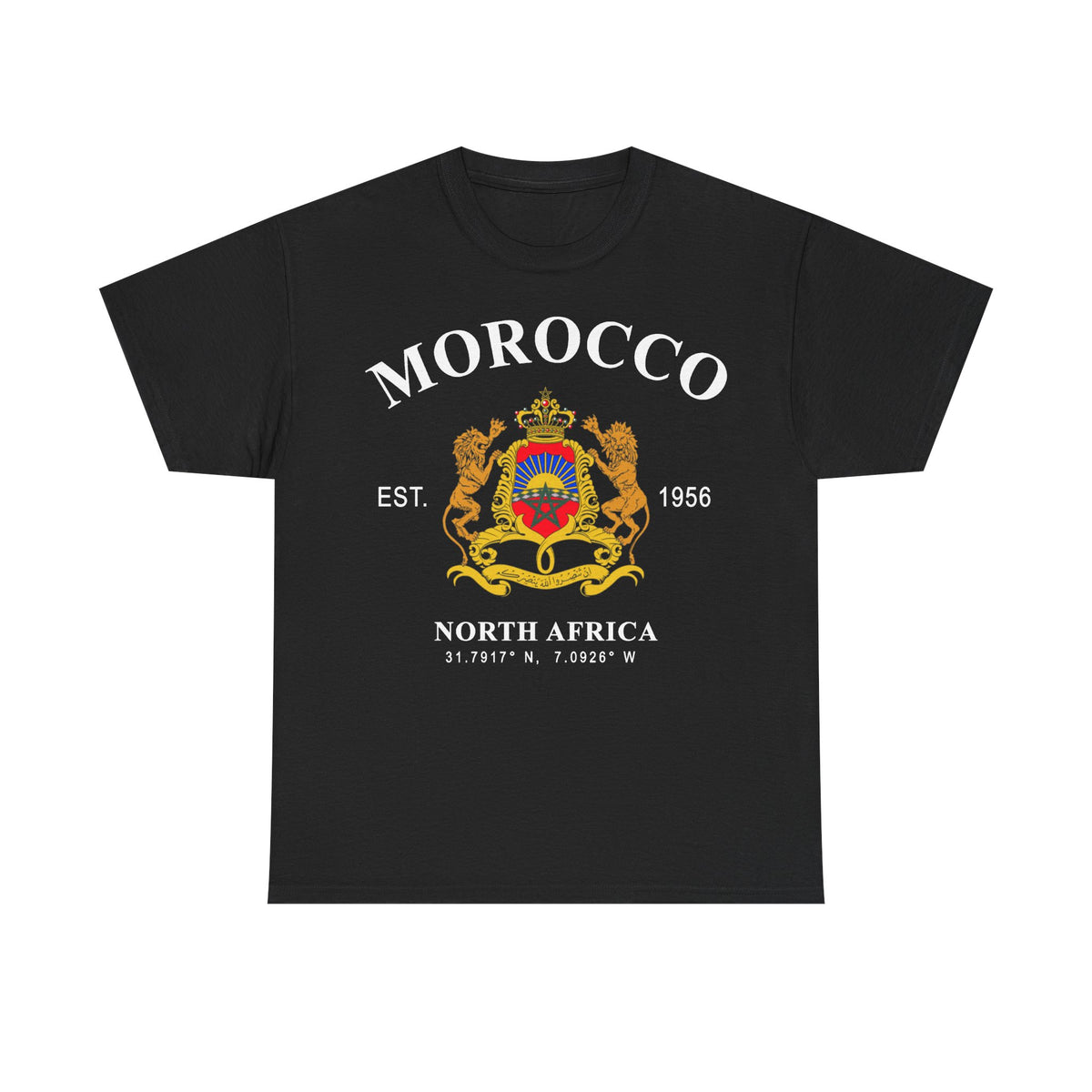 Marruecos Maroc Escudo Bandera Patria - Camiseta unisex