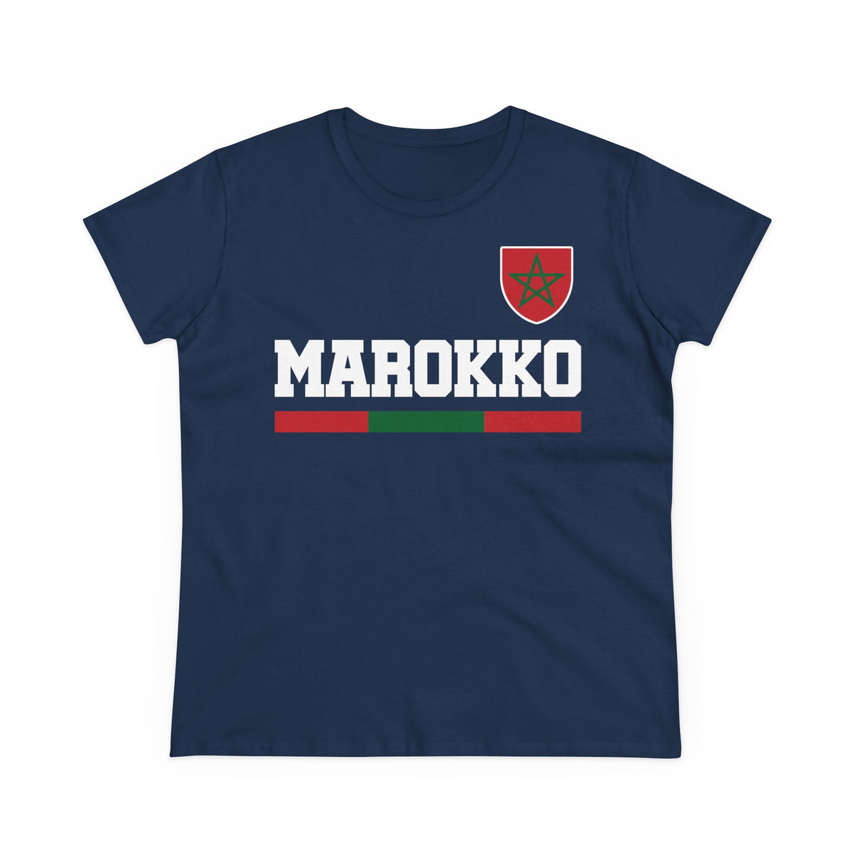 Escudo de Marruecos, bandera de Marruecos, orgullo, aficionada al fútbol y al deporte, idea de regalo - Camiseta para mujer
