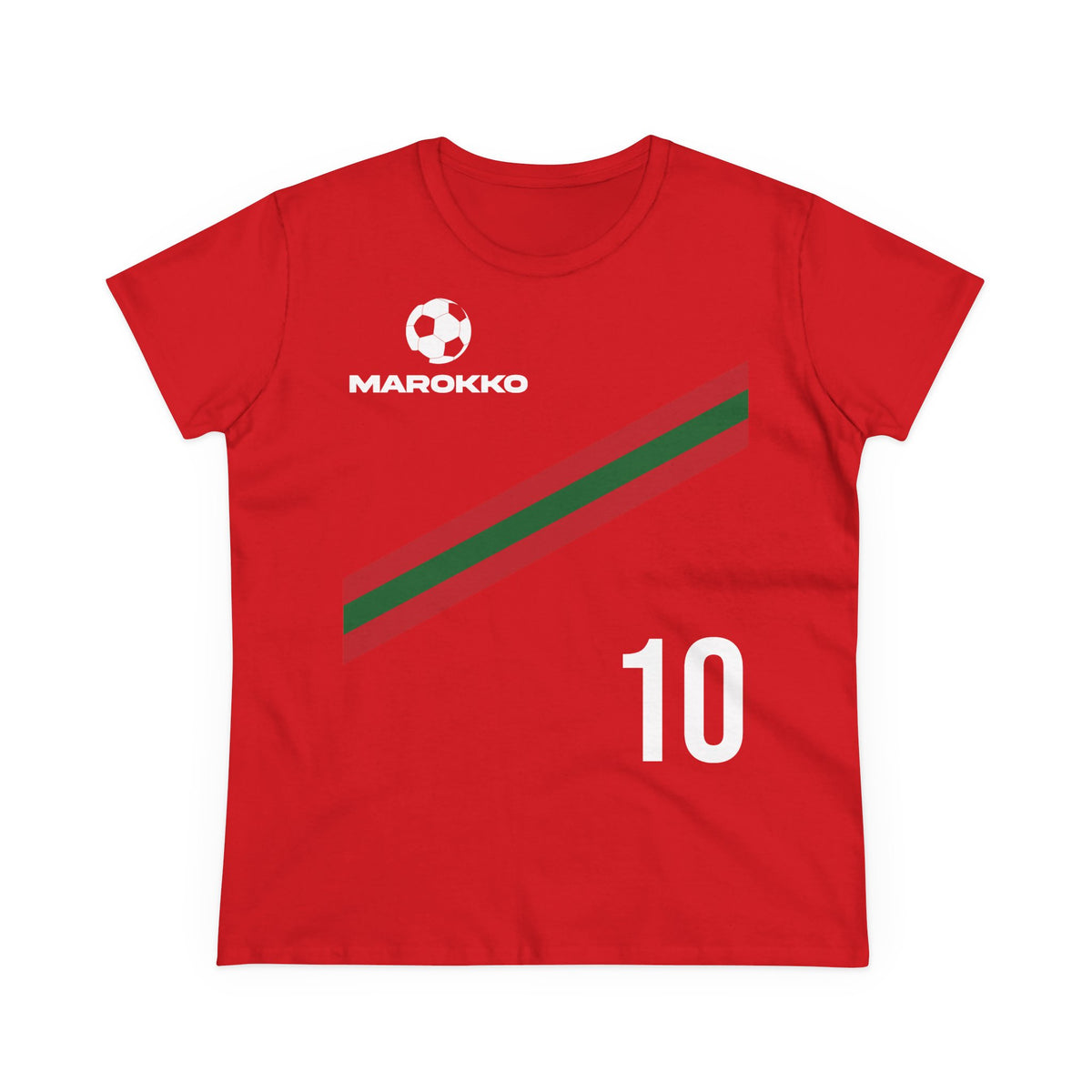 Escudo de Marruecos, bandera de Marruecos, orgullo, aficionada al fútbol y al deporte, idea de regalo - Camiseta para mujer