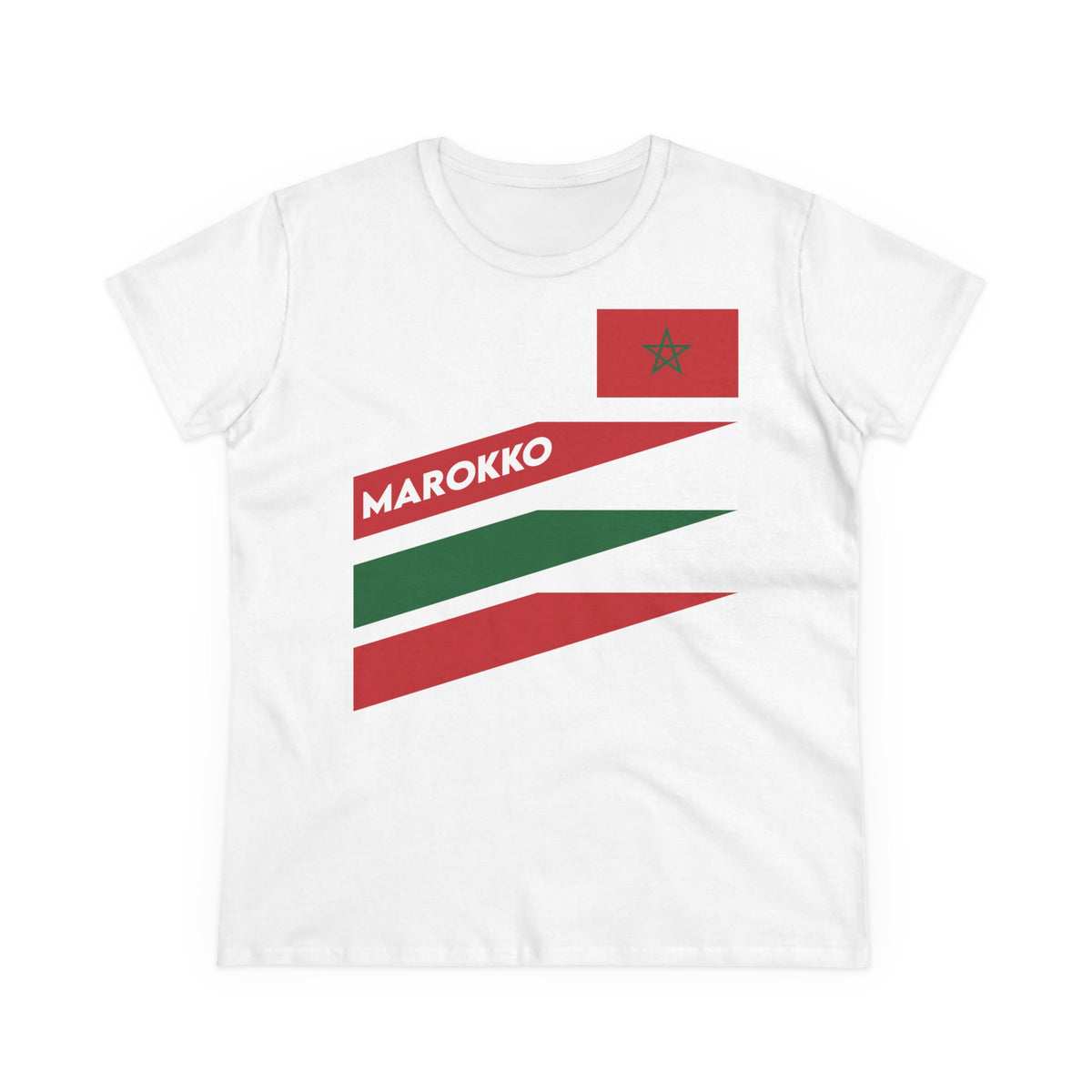 Escudo de Marruecos, bandera de Marruecos, orgullo, aficionada al fútbol y al deporte, idea de regalo - Camiseta para mujer