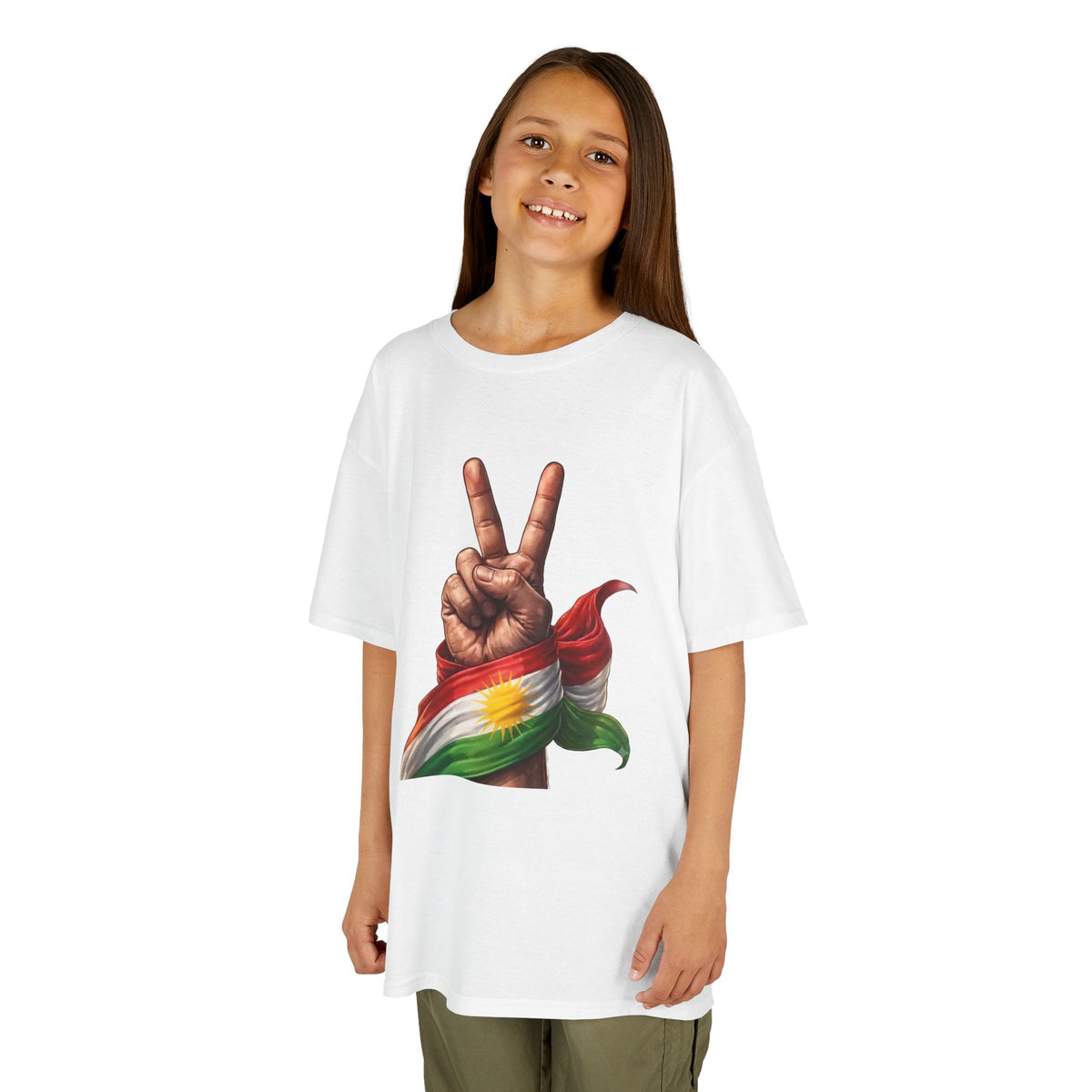 Kurdistan Peace Flagge Geschenkidee - Unisex Kinder & Jugendliche T-Shirt