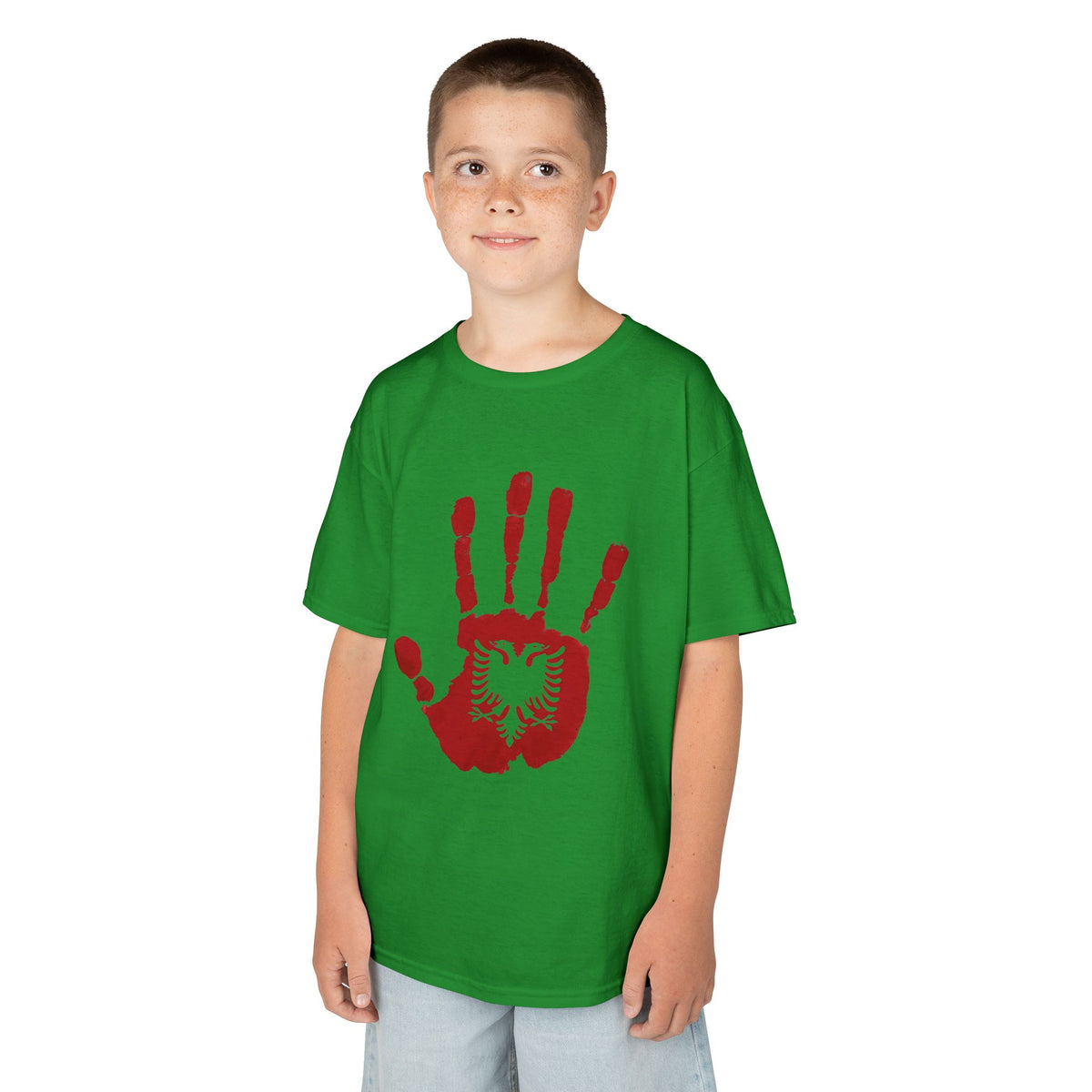 Albania DNA Handabdruck Flagge Adler - Unisex Kinder & Jugendliche T-Shirt