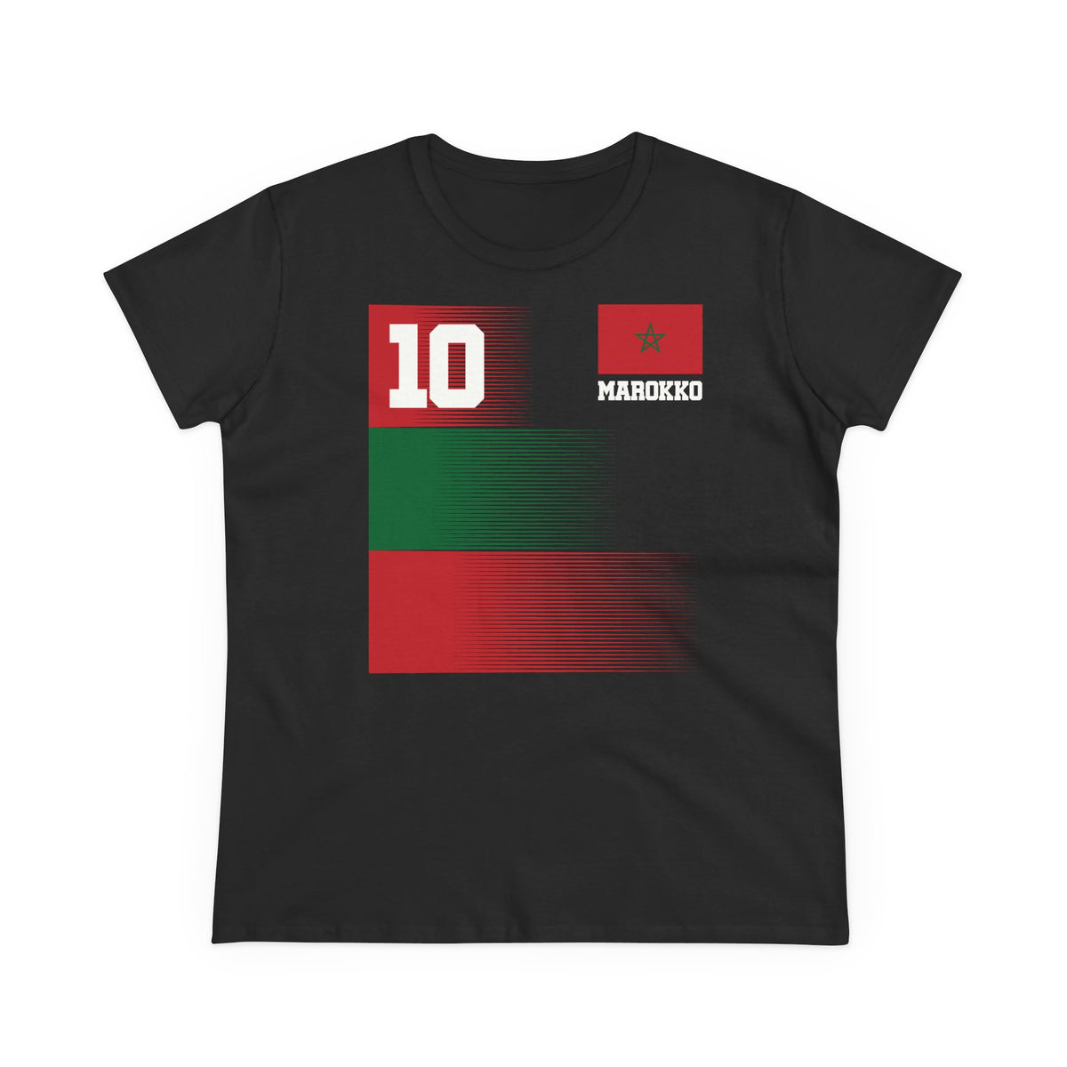 Escudo de Marruecos, bandera de Marruecos, orgullo, aficionada al fútbol y al deporte, idea de regalo - Camiseta para mujer
