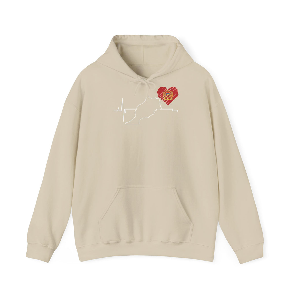 Stemma del Marocco Bandiera del Marocco Orgoglio Tifoso di calcio Sport Idea regalo - Felpa con cappuccio unisex