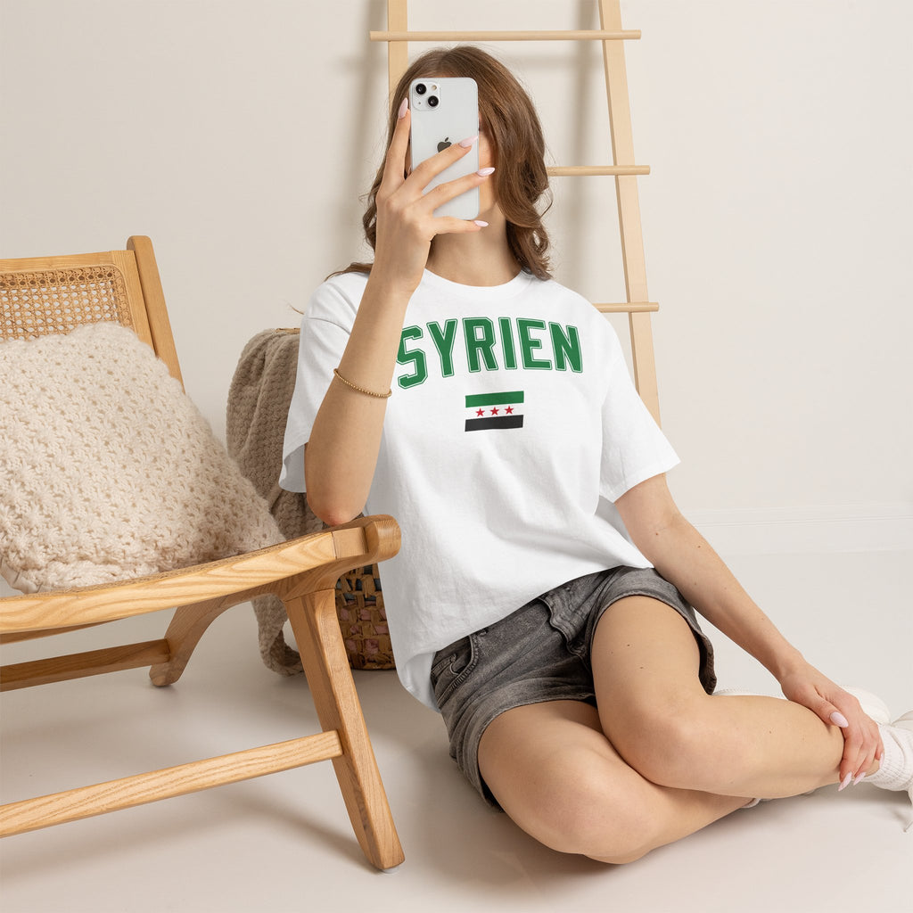 Syria Syrien Wappen Flagge Heimat Sport Fan Geschenkidee - Unisex T-Shirt