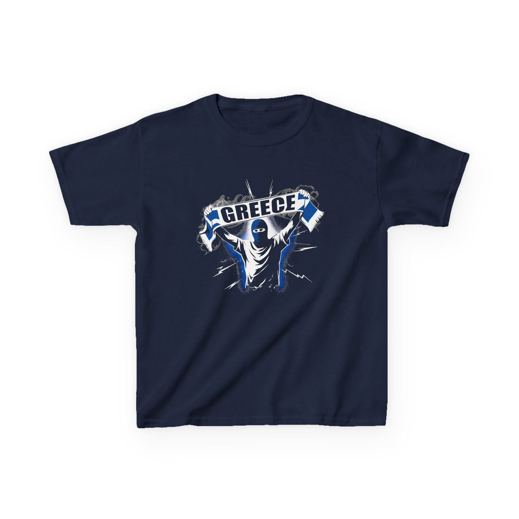 Greece Griechenland Hooligan Flagge Wappen Heimat Fußball Sport Fan Geschenkidee - Für Kinder & Jugendliche Unisex T-Shirt