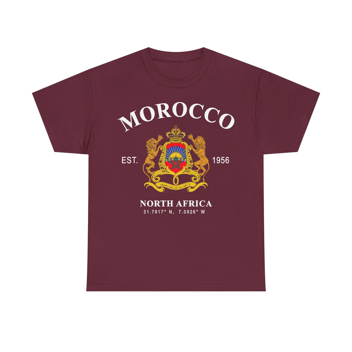 Marruecos Maroc Escudo Bandera Patria - Camiseta unisex
