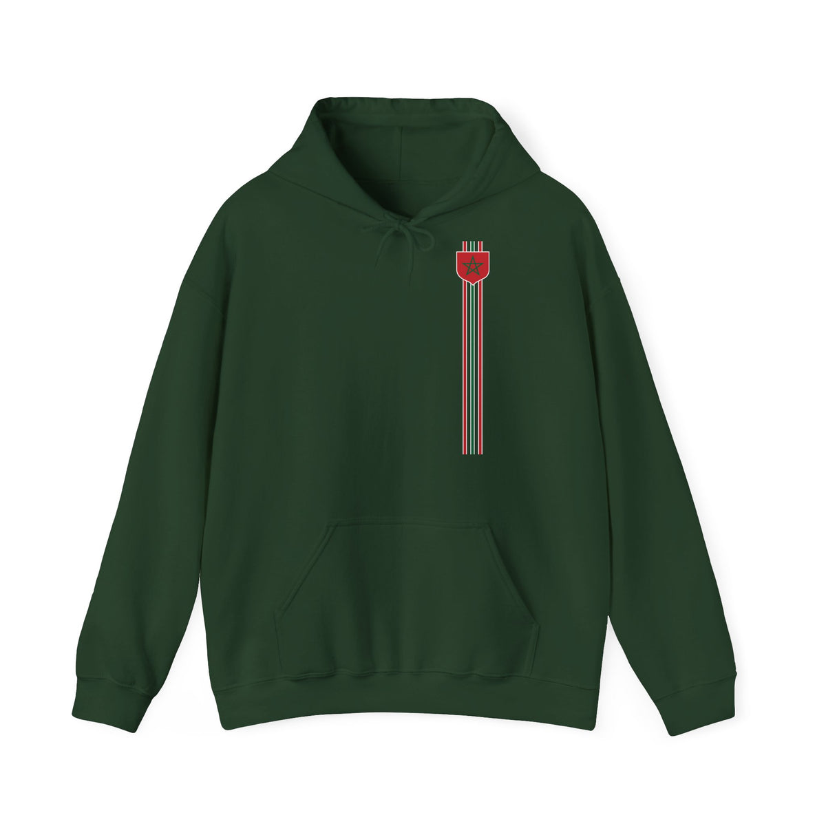 Stemma del Marocco Bandiera del Marocco Orgoglio Tifoso di calcio Sport Idea regalo - Felpa con cappuccio unisex