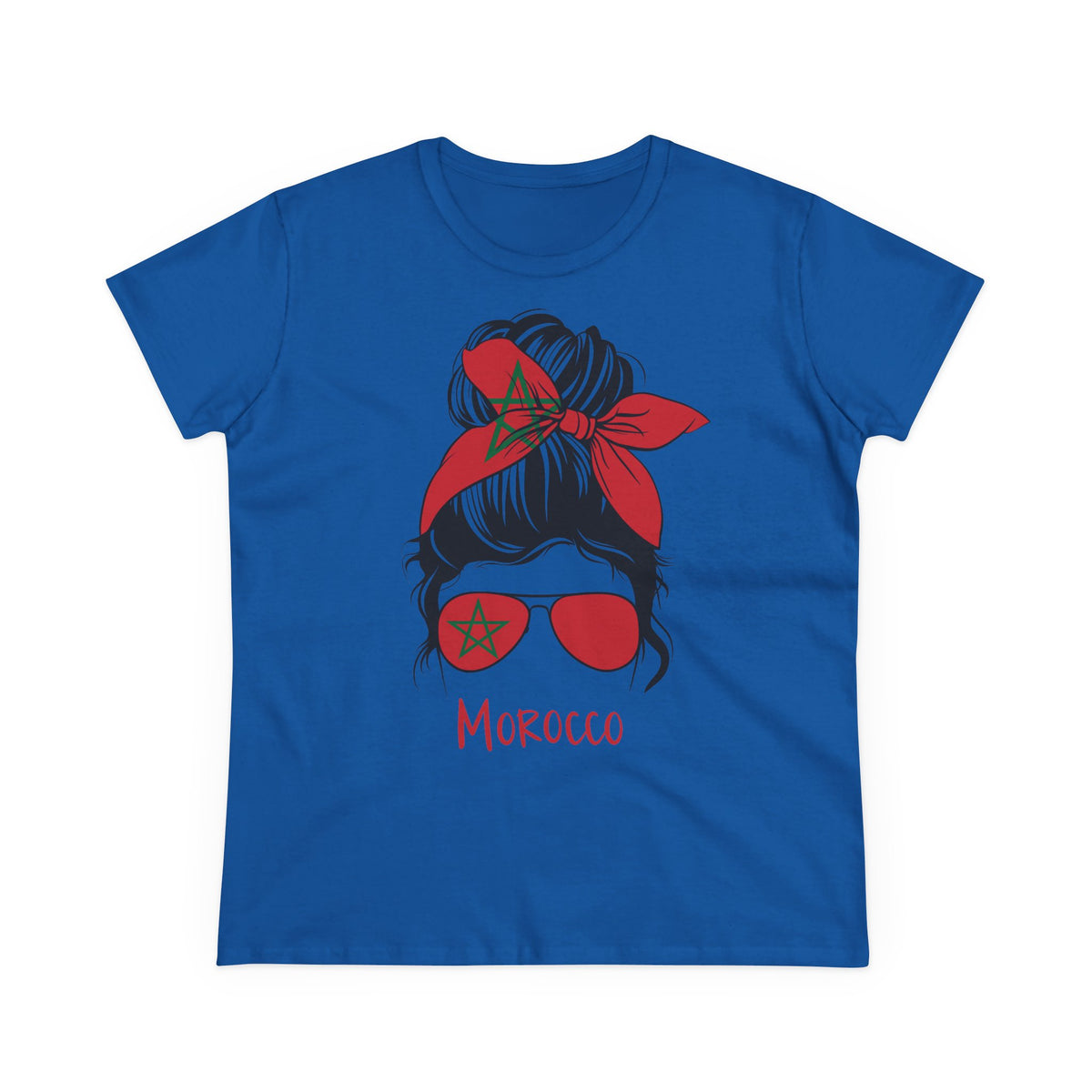 Escudo de Marruecos, bandera de Marruecos, orgullo, aficionada al fútbol y al deporte, idea de regalo - Camiseta para mujer