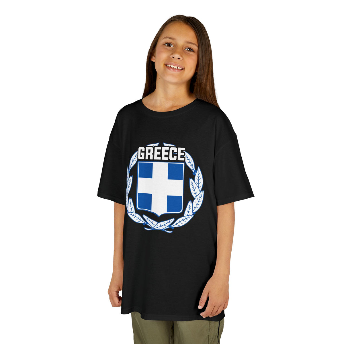 Greece Griechenland Flagge Wappen Heimat Fußball Sport Fan Geschenkidee - Für Kinder & Jugendliche Unisex T-Shirt