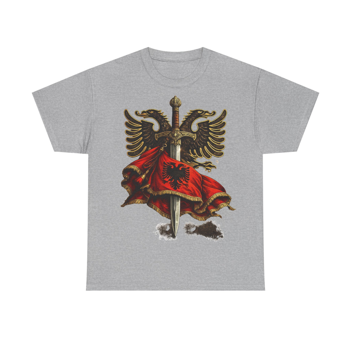Albania Espada Arte Callejero Urbano Bandera Escudo Orgullo - Camiseta unisex