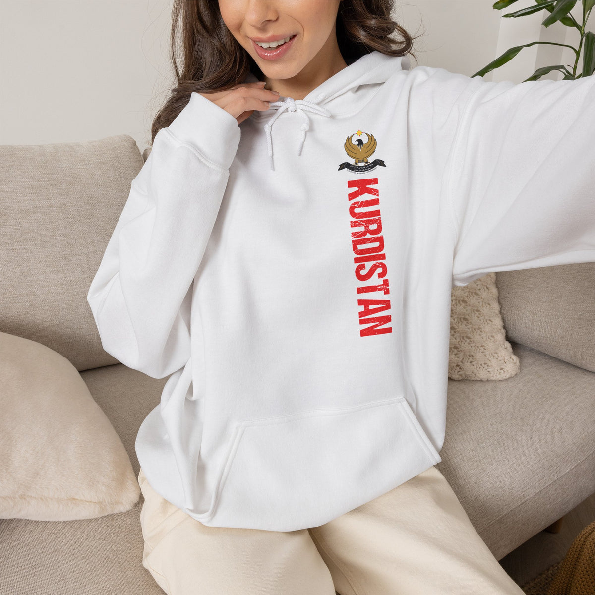 Kurdistan patria orgoglio stemma bandiera sport calcio regalo per tifosi - felpa con cappuccio unisex