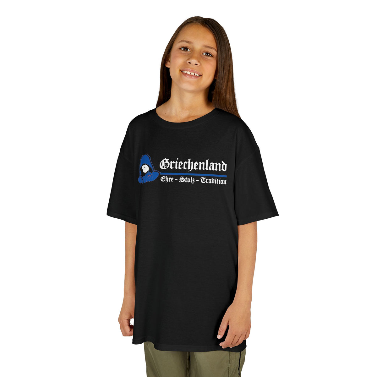 Greece Griechenland Flagge Wappen Heimat Fußball Sport Fan Geschenkidee - Für Kinder & Jugendliche Unisex T-Shirt