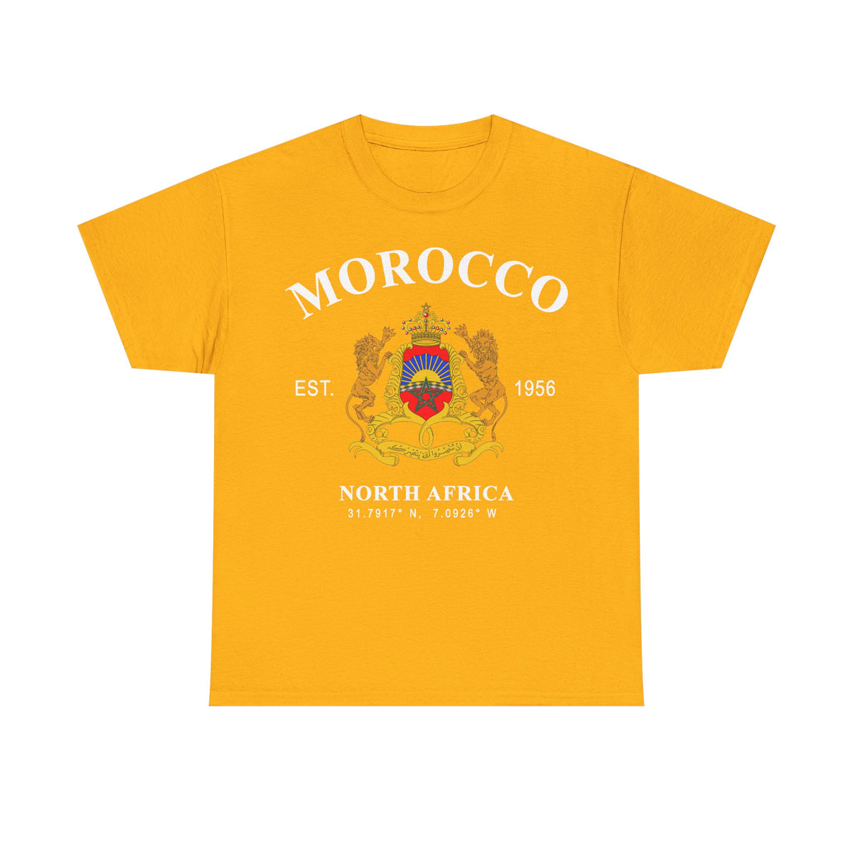 Marruecos Maroc Escudo Bandera Patria - Camiseta unisex