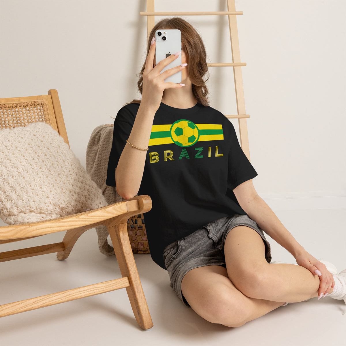 Brazil Brasilien Wappen Flagge Sport Fan Fußball Geschenkidee - Unisex T-Shirt