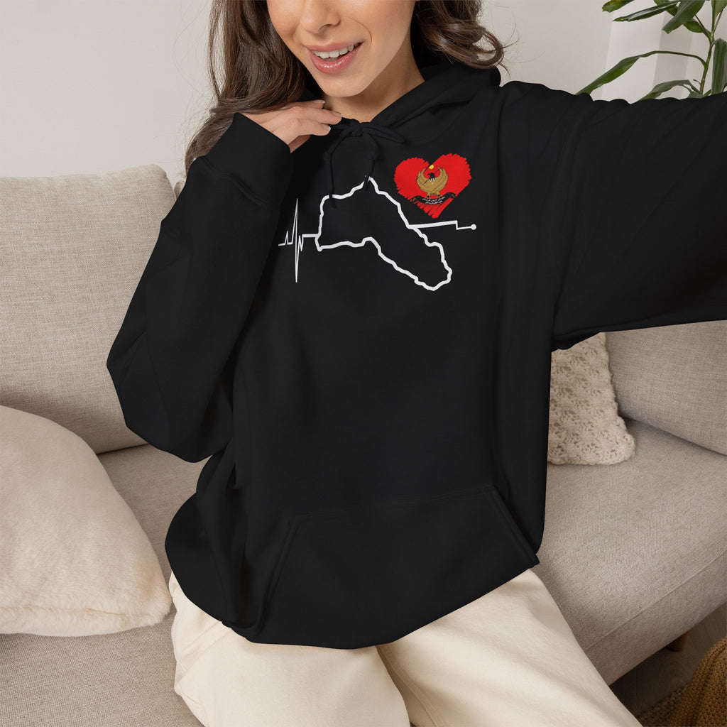Orgullo de la patria kurda, escudo, bandera, deporte, fútbol, aficionado, regalo - Sudadera con capucha unisex