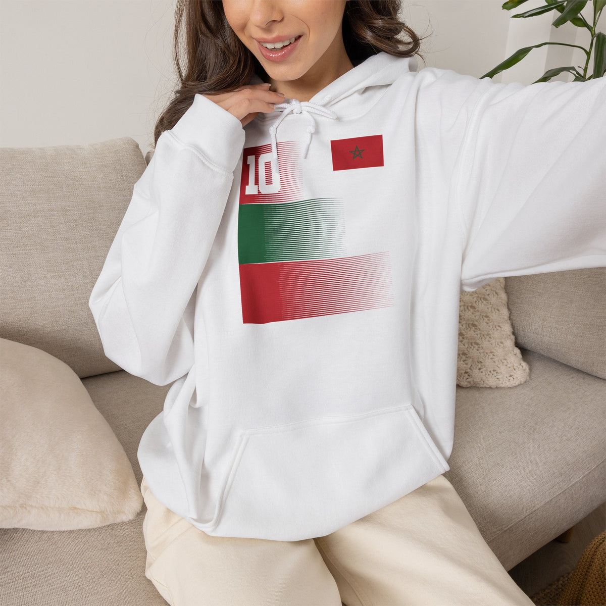 Marokko Wappen Morocco Flagge Stolz Fußball Fan Sport Geschenkidee - Unisex Hoodie