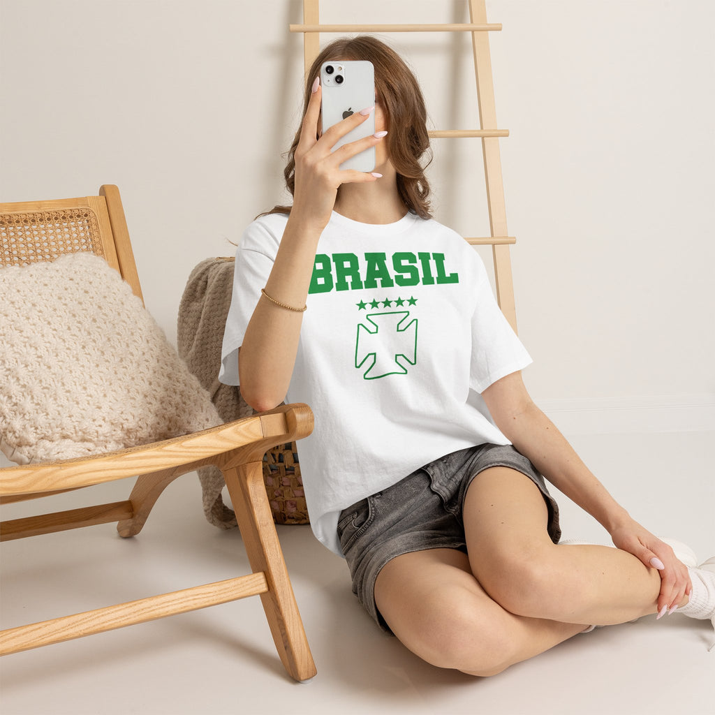 Brazil Brasilien Wappen Flagge Sport Fan Fußball Geschenkidee - Unisex T-Shirt