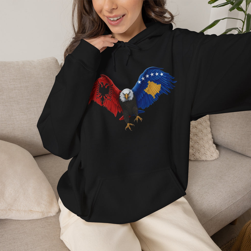 Albania Kosovo Adler Flagge Geschenkidee - Unisex Hoodie