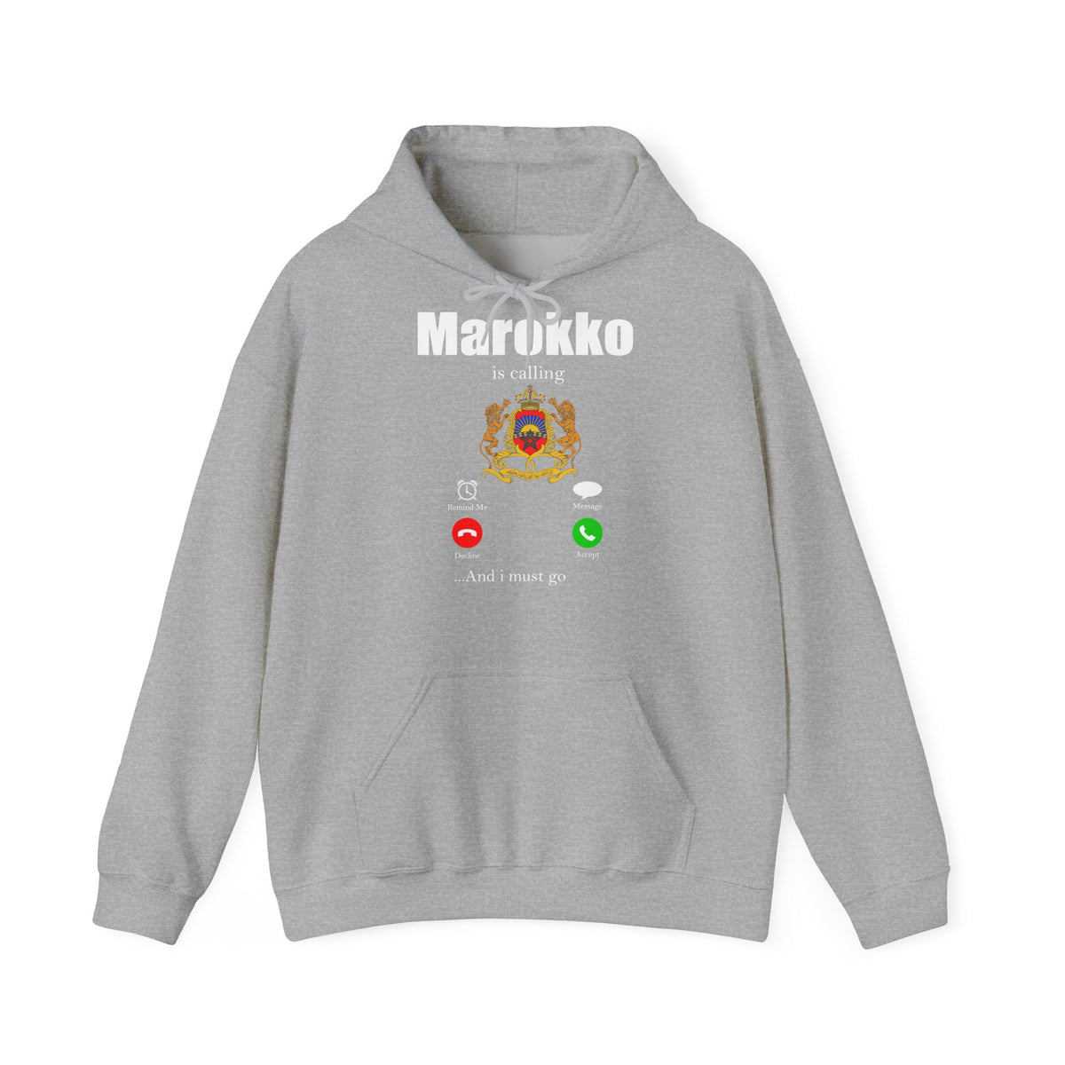 Stemma del Marocco Bandiera del Marocco Orgoglio Tifoso di calcio Sport Idea regalo - Felpa con cappuccio unisex