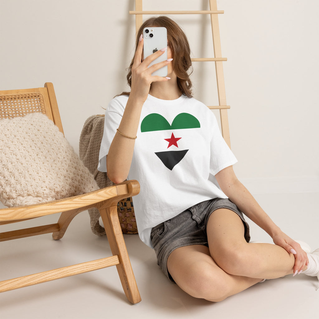 Syria Syrien Wappen Flagge Heimat Sport Fan Geschenkidee - Unisex T-Shirt