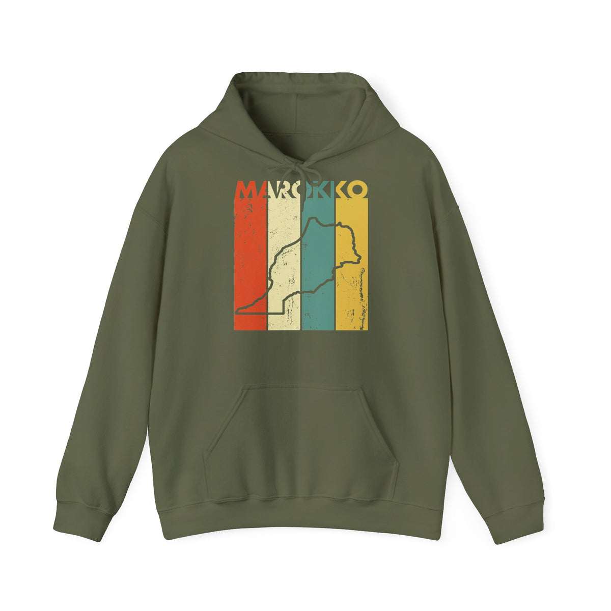 Stemma del Marocco Bandiera del Marocco Orgoglio Tifoso di calcio Sport Idea regalo - Felpa con cappuccio unisex