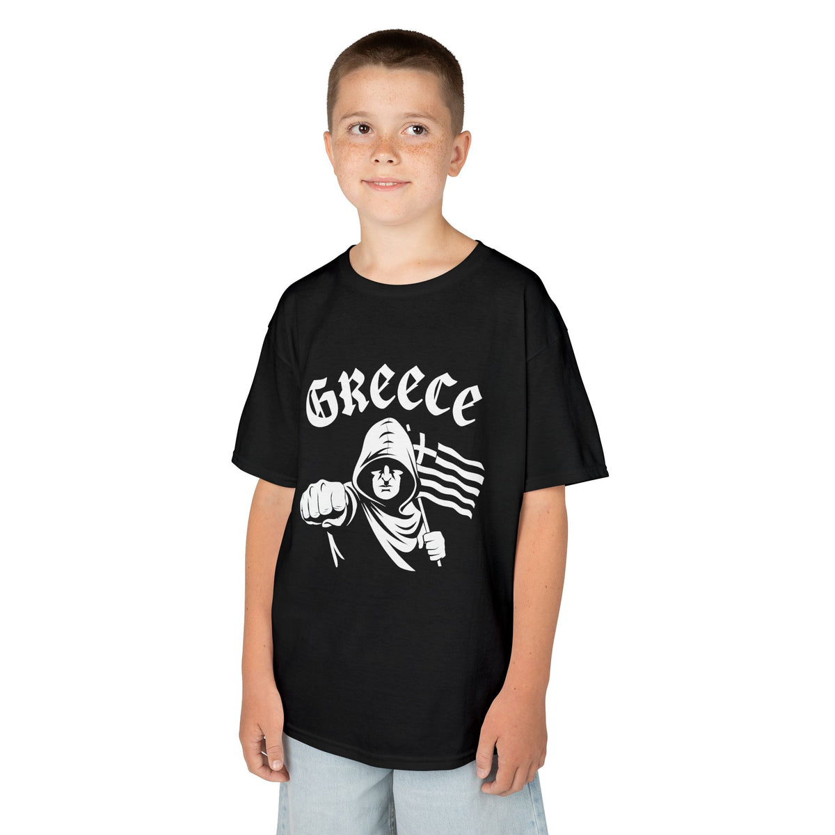 Greece Griechenland Hooligan Flagge Wappen Heimat Fußball Sport Fan Geschenkidee - Für Kinder & Jugendliche Unisex T-Shirt