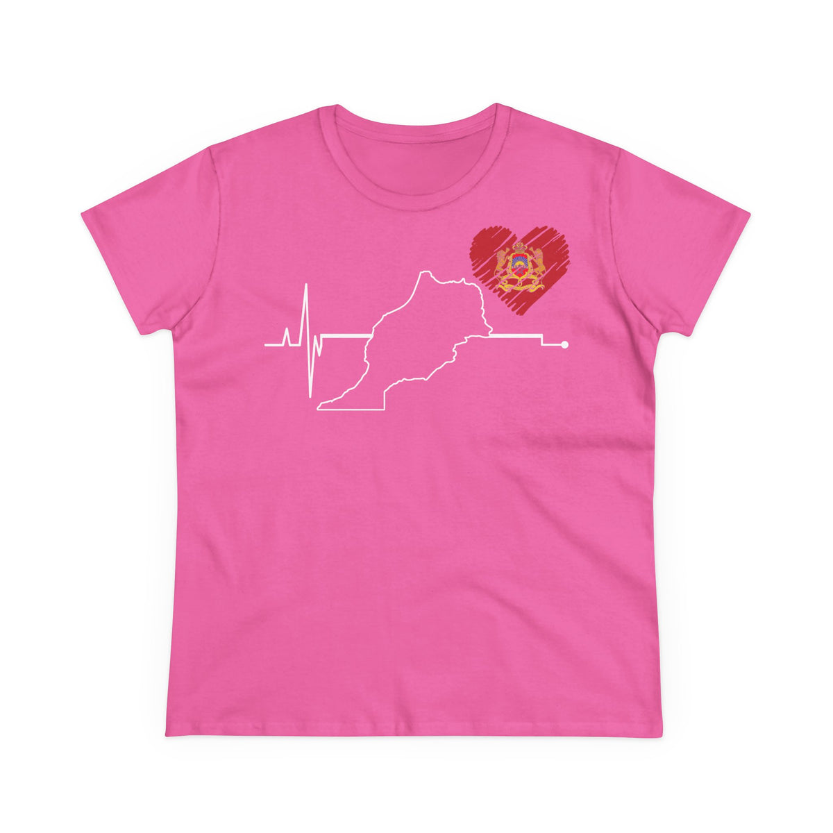 Escudo de Marruecos, bandera de Marruecos, orgullo, aficionada al fútbol y al deporte, idea de regalo - Camiseta para mujer