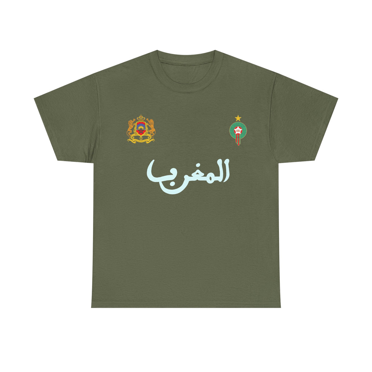 Marokko Maroc Edel Doppel Wappen Fan Fußball - Unisex T-Shirt