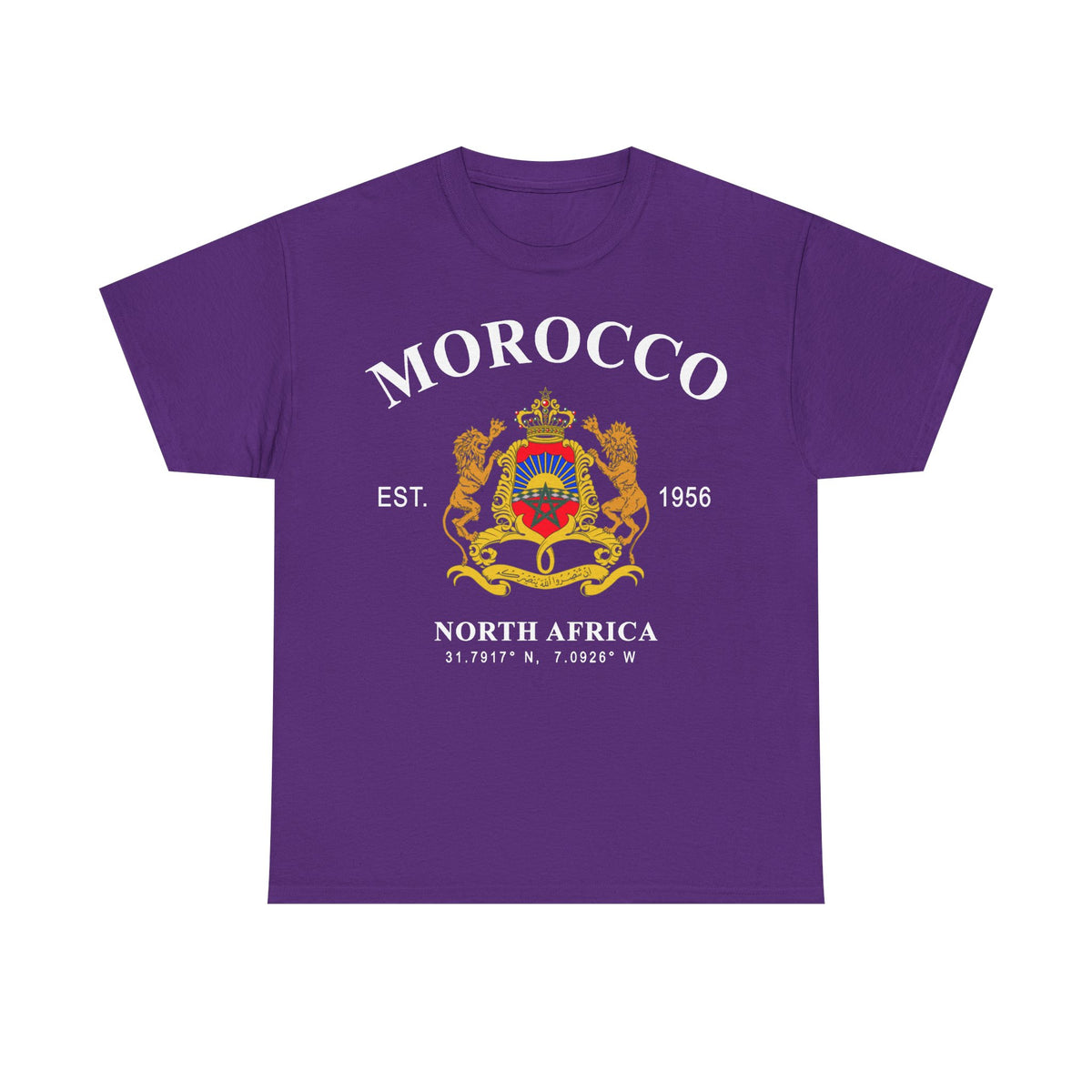 Marruecos Maroc Escudo Bandera Patria - Camiseta unisex
