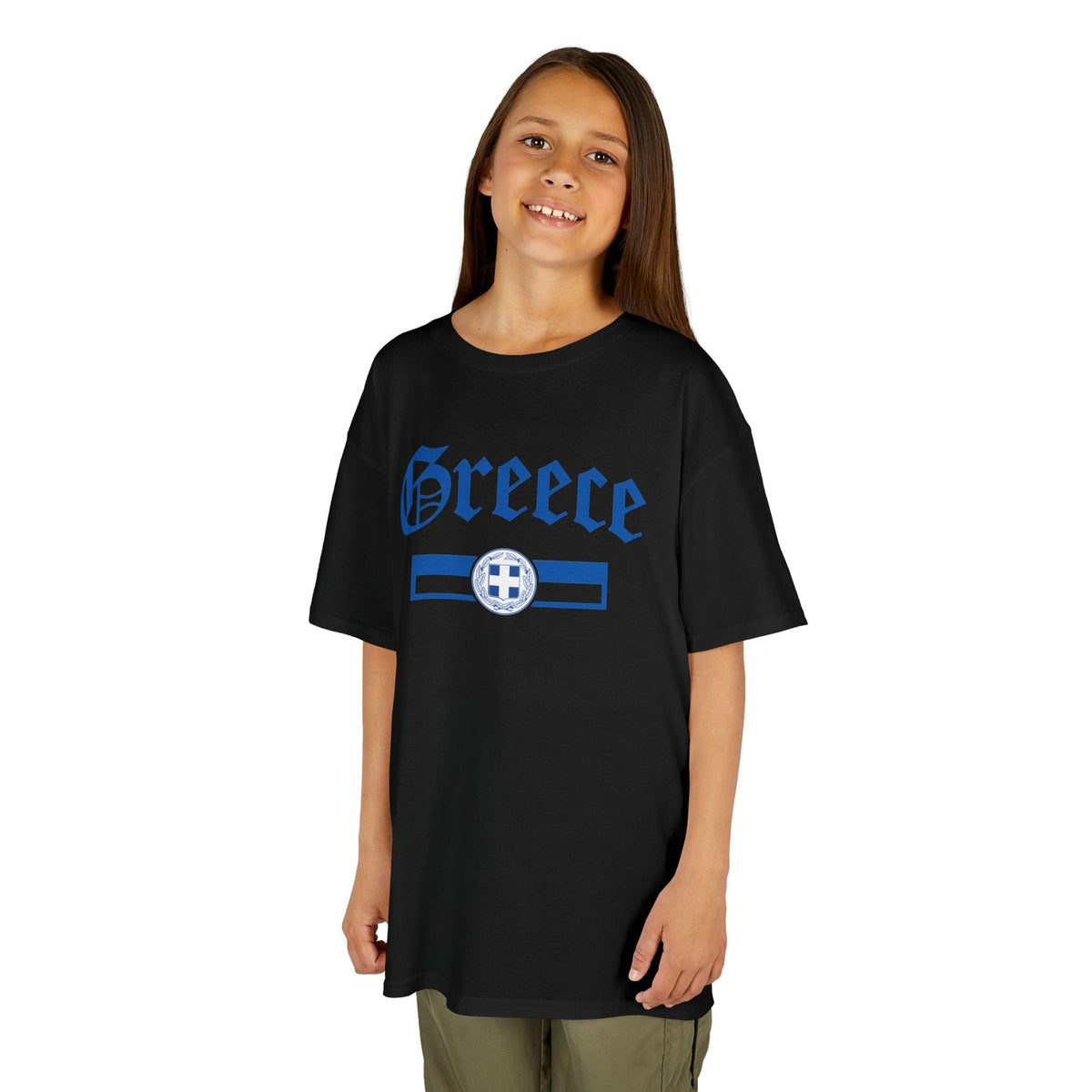 Greece Griechenland Flagge Wappen Heimat Fußball Sport Fan Geschenkidee - Für Kinder & Jugendliche Unisex T-Shirt
