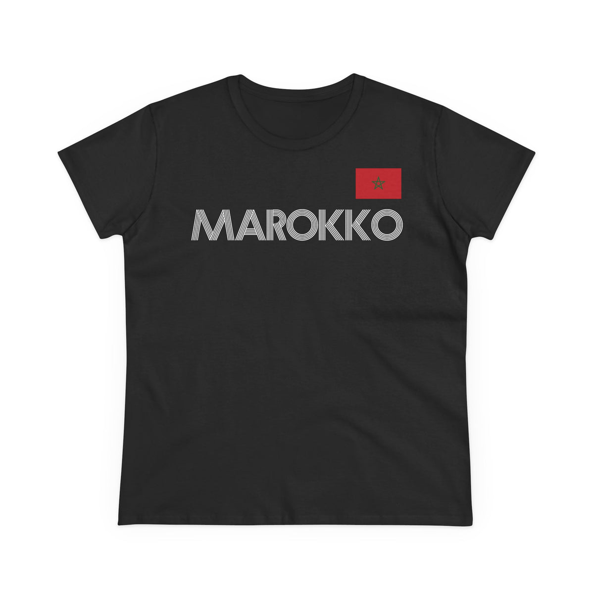 Escudo de Marruecos, bandera de Marruecos, orgullo, aficionada al fútbol y al deporte, idea de regalo - Camiseta para mujer