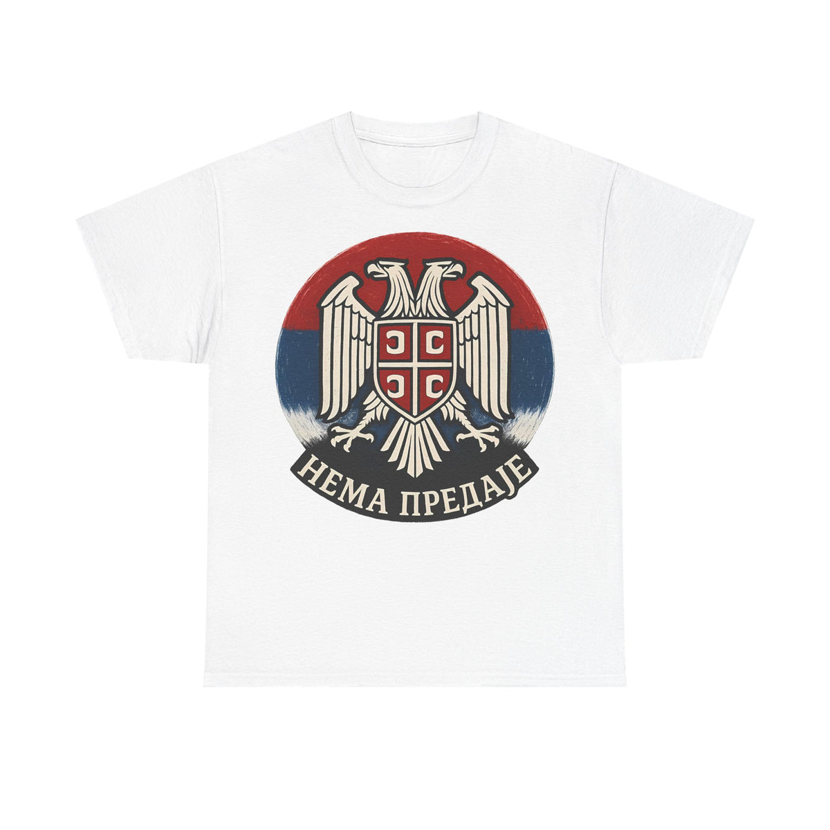Serbia "Niemals Aufgeben" Adler Wappen - Unisex T-Shirt