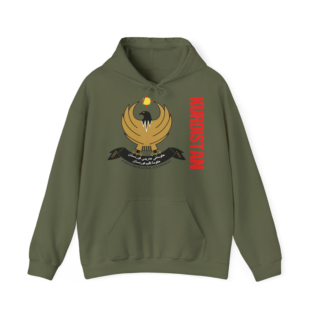 Kurdistan patria orgoglio stemma bandiera sport calcio regalo per tifosi - felpa con cappuccio unisex