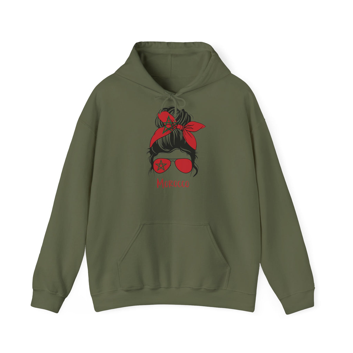 Stemma del Marocco Bandiera del Marocco Orgoglio Tifoso di calcio Sport Idea regalo - Felpa con cappuccio unisex