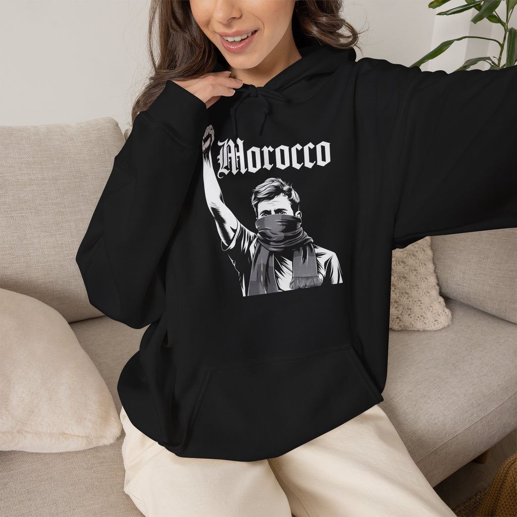 Marokko Hooligan Wappen Morocco Flagge Fußball Fan Sport Geschenkidee - Unisex Hoodie