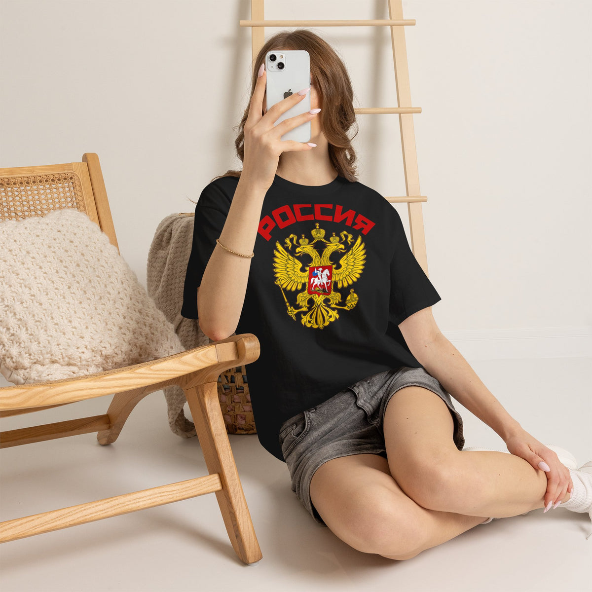 Russia Russland Moscaw Adler Flagge Wappen Geschenk Sport Fan Fashion - Unisex T-Shirt