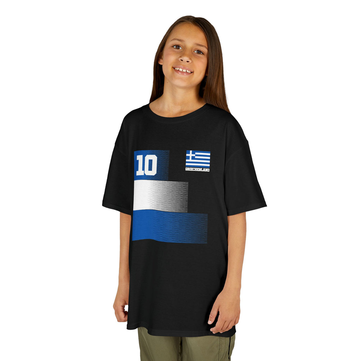 Greece Griechenland Flagge Wappen Heimat Fußball Sport Fan Geschenkidee - Für Kinder & Jugendliche Unisex T-Shirt