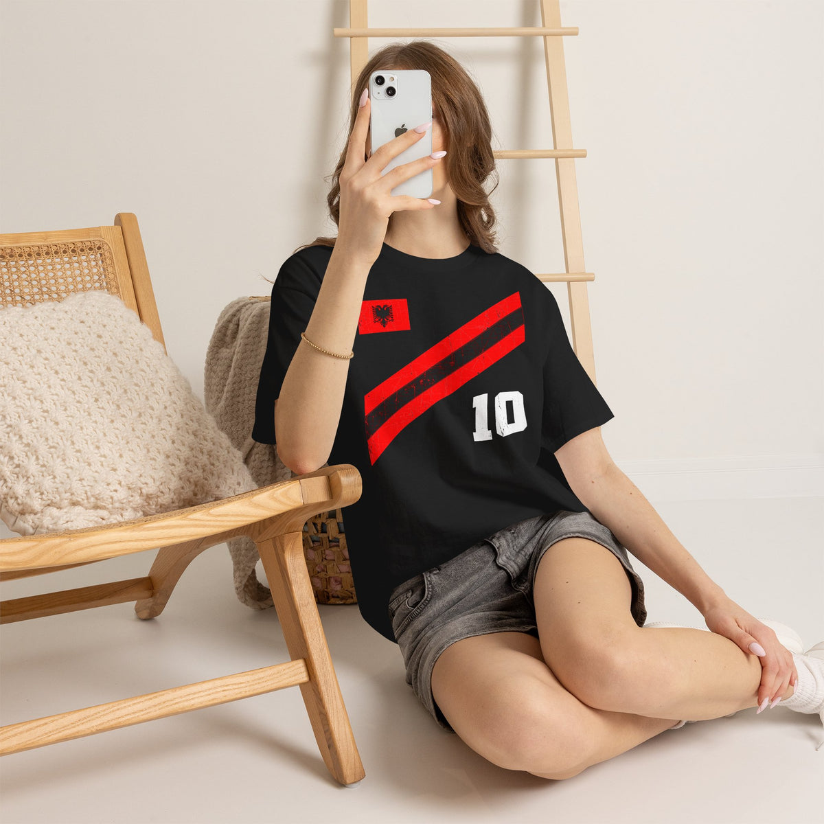 Albania Wappen Shqiptar Flagge Adler Fußball Fan Sport Unisex T Shirt