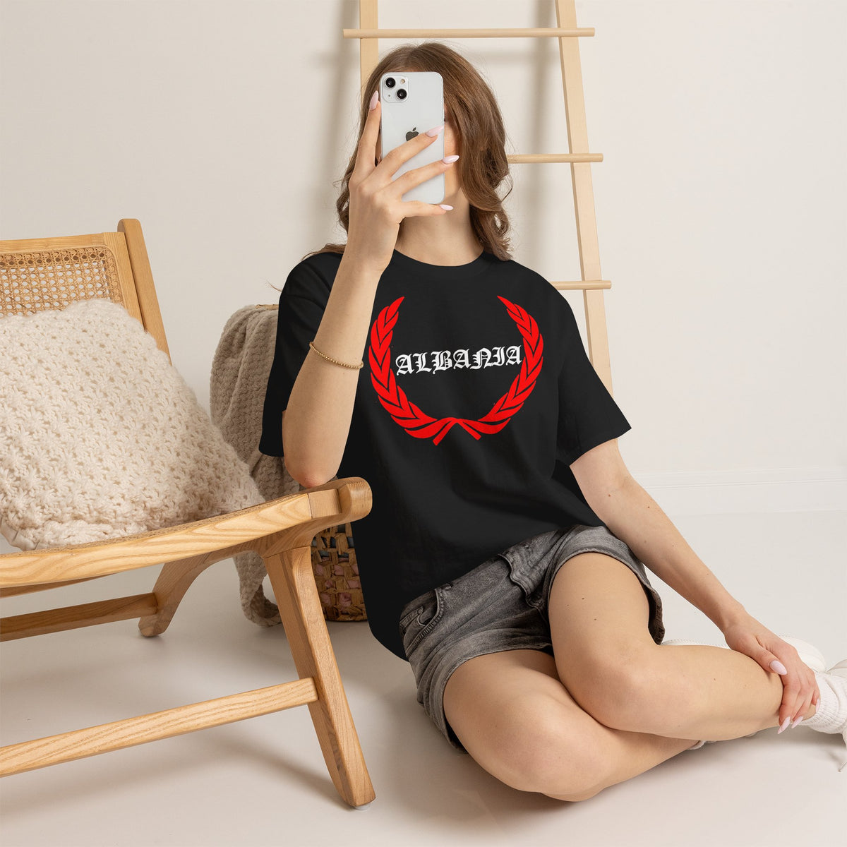 Albania Wappen Shqiptar Flagge Adler Fußball Fan Sport Unisex T Shirt
